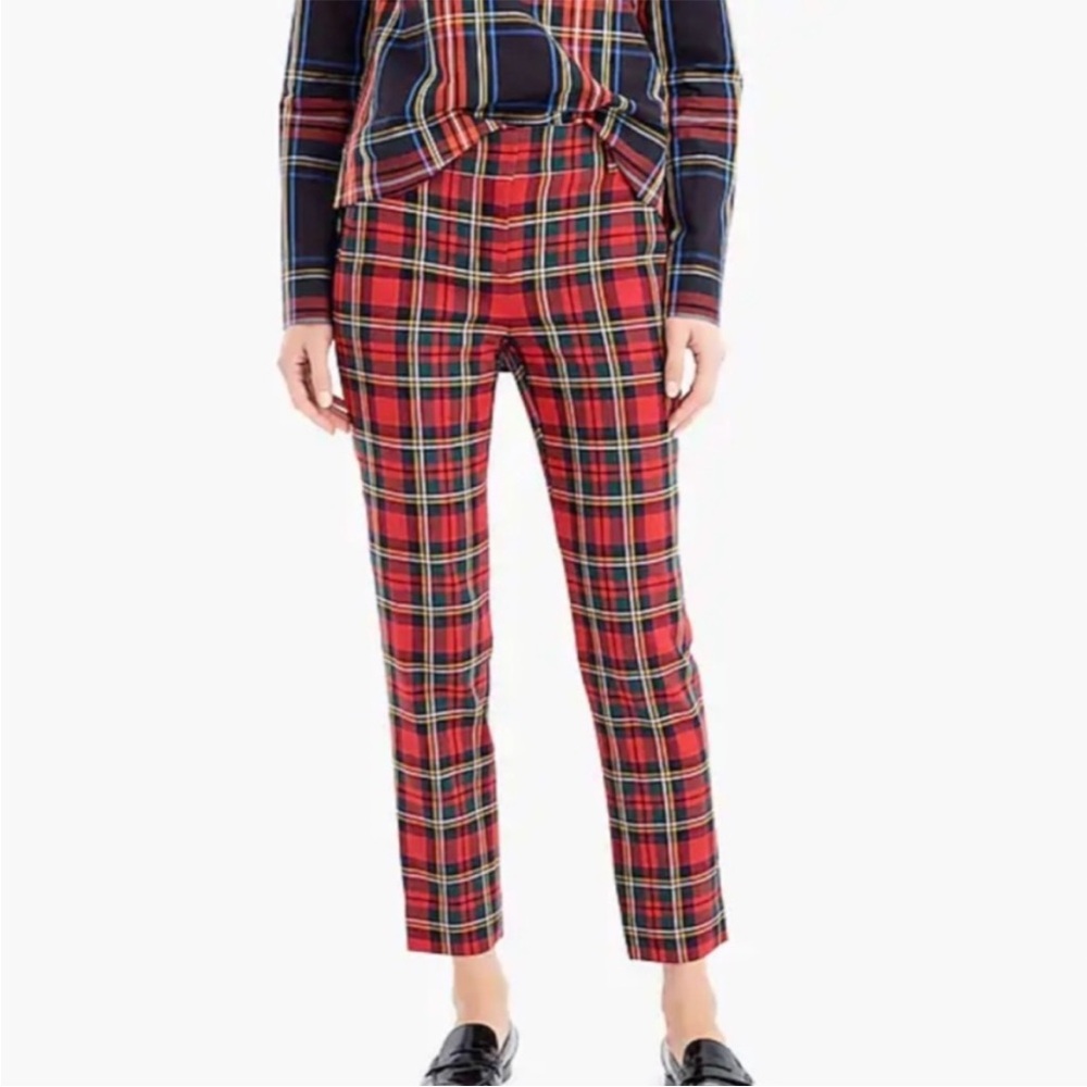 J. Crew Cameron Slim Crop Pant in Tartan Two Way Stretch Plaid. 00P